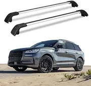 TINIANHHCT Cross Bars Lockable Fits for Lincoln Corsair 2020-2025 with Flush Side Rails Roof Rack Cargo Luggage Carrier, Black+Silver