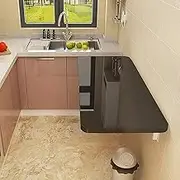 Wall Mount Drop Leaf Desk Laundry Room Durable Simple Space Saving Table for Small Kitchen Study Bar Fold Down Design