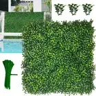 Artificial Grass Wall Panel,10"x 10"(16P) 4-Layer Leaf UV-Anti Greenery Faux ...