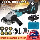 Brushless Cordless Angle Grinder 125mm Replace For Makita 18V Battery X 2 Kit