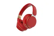 Bluetooth Over Ear Headphone Wireless Gaming Headset Foldable Stereo Adjustable Earphones With Mic Soft Earmuffs-Red