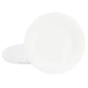 Gibson Ultra White Shadow 6 Piece 10 Inch Opal Glass Dinner Plate Set in White