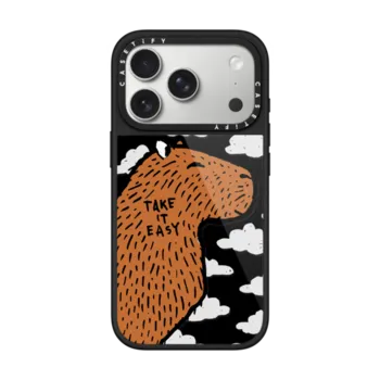 iPhone 17 Pro Glaze Case MagSafe Compatible Transparent Capybara Clouds "Take It Easy"