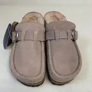 Birkenstock New w/ Box Buckley Shearling Lavender Blush Suede Narrow Select Size