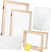 GOOHOCHY 1Set Craft Wooden Frame Paper Making Kit Screens Sturdy Mould and Deckle Easy DIY Paper Craft Supplies for Cards Labels and Unique