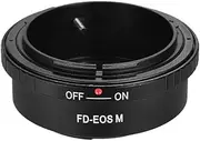 FD-EOS M Lens Mount Adapter Ring for FD Lens to EOS M Series Cameras for EOS M M2 M3 M5 M6 M10 M50 M100 Mirrorl Camera Black One Size