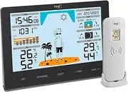 TFA Dostmann Meteo Jack Wireless Weather Station 35.1097.01 incl. Outdoor Transmitter, Weather Forecast, Air Pressure, Moon Phase, Sunrise & Sunset, Clock & Weekday (Also in English) Black