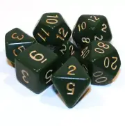 7 Piece Opaque Polyhedral Dice Set Dusty Green w/ Green Bag – Blighted Grove