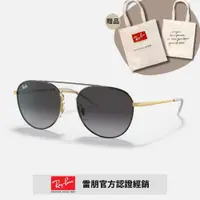 在飛比找ETMall東森購物網優惠-【RayBan 雷朋】圓形雙槓太陽眼鏡(RB3589-905