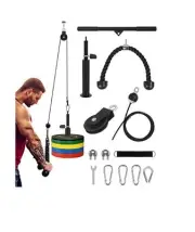 Pulley System Gym Tricep Rope Pull down Training Cable Machine, LAT Pulldown Att