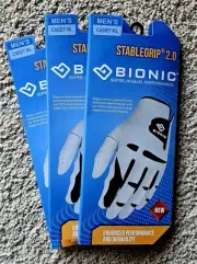 Three Bionic StableGrip 2.0 Golf Glove Left Hand - Cadet Med Large *NEW*