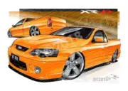 Ute BF XR8 UTE BF XR8 FALCON UTE OCTANE A2 FRAMED PRINT (FT182D)