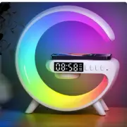 15W Multifunction Wireless Charger Pad Stand Speaker TF RGB Night Light White
