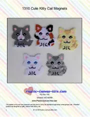 Cute Kitty Cat Magnets-Plastic Canvas Pattern or Kit