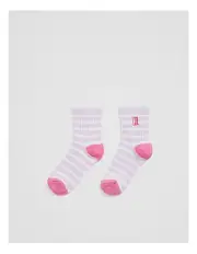 [Country Road] Rib Quarter Crew Sock in Lilac