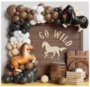 Western Cowboy Balloon Arch Garland Kit Horse Racing Party Balloons New