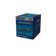ZENITH M10 x 50mm Hot Dip Galvanised Hex Head Bolts and Nuts - 25 Pack