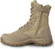 LUDEY Men's Military Tactical Boots Lightweight Work Boots with YKK Side Zipper Outdoor Army Combat Boots Durable 8 Inches Hiking Boots