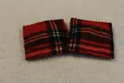 Microwave Rice Bag Hand Warmers Reusable Set of 2 Red Plaid Fleece