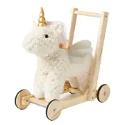Jiggle & Giggle Unicorn Walker Push Cart Baby/Toddler Play Toy White 12m+