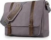 SMRITI Vintage Canvas Messenger Bag for Men 15.6-16 inch Laptop bag,Computer Satchel Shoulder Bag for School Work Travel