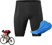 JMEDIC Black Shorts | 3D Mens Elastic Quick Drying Biking Clothes with Reflective Strip | Black Anti Slip Night Riding Clothes for Sports