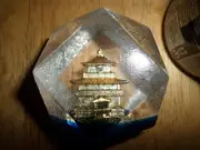 JAPAN PAGODA, ACRYLIC PAPERWEIGHT - STATUE, VINTAGE 1960's yrs.