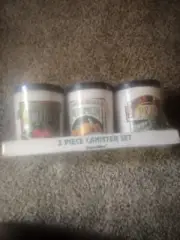 Vintage 3 piece PackerWare Plastic canister set sealed New kitchen double sided