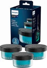 Philips Quick Clean Pod Replacement Cartridge for Electric Shaver, 3-Pack, Up to 9 Months Hygienic Shaving, Quick Clean Pod Compatible - CC13/50