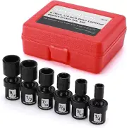 New 6PCS 1/4" Drive SAE Universal Impact Socket Set, 1/4" - 9/16", Swivel Socket