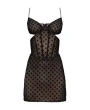 monogram-pattern corset minidress XL,L Black