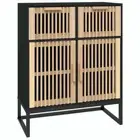 Wooden Storage Cabinet Sideboard Buffet Shelf Rack Sideboard Black 60x30x75cm