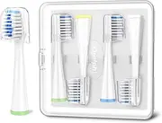 Oralphi 4 Pack Toothbrush Replacement Heads for Waterpik Sensonic Complete Care CC-04CD010-1, and for Waterpik Sensonic Electric Toothbrush STW-03W020/STW-03W027, with Cover for White STWB-3WW-B