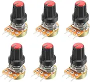 uxcell 6Pcs 5K Ohm Variable Resistors Single Turn Rotary Carbon Film Taper Potentiometer with Knob
