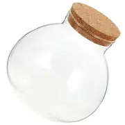 Glass Spherical Bottle Cork Sealed Clear Ecological Bottle Planter Terrarium