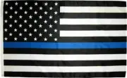 Blue Lives Matter USA Thin Blue Line Police Law Enforcement Flag 4x6 Feet 100D
