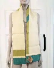Quintessentials Wool Repurposed Scarf 8x64 In. Beige Green Teal Canada