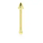 14K Real Gold White Spike Bar Stud Piercing Nose Bone Ring 20G