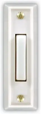 Heath Zenith SL-715-1-02 Wired Door Chime Push Button, White with White Lighted