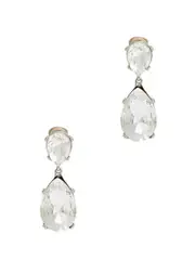 Kenneth Jay Lane Crystal Rhodium-plated Clip-on Drop Earrings - Silver ONE SIZE