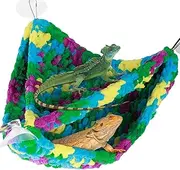 Reptile Hammock Soft Flannel Lizard Hammock Double-Layered Swing Hanging Bed Triangular Bearded Dragon Hammock Chameleon Hammock with Suction Cups and Hooks for Gecko Small Reptiles (A)