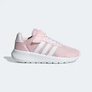 【adidas 愛迪達】Lite Racer 3.0 EL K 中童 慢跑鞋 運動 休閒 魔鬼氈 透氣 淺粉 白(H03629)