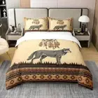 Catcher Duvet Cover Jungle Wolf Bedding Set Tribal Ethnic Feathers