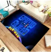 Pacman, Arcade Rug, Retro Game Rug, Space Invaders Fans Pozino Game 5ft X 8Ft
