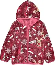 [GuoChe] Baby Boy Fleece Jacket Hoodies Merry Christmas Snowflakes Trees Red Toddler Girls Winter Clothes pink Stylish Baby Boy