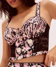 NWT For Love & Lemons L Gardenia Long Line Bustier Bra Top Corset Floral VS New