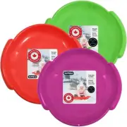 Superio Round Snow Saucer Sled 3 Pack Red, Green, Pink 24" For Kids, Adults