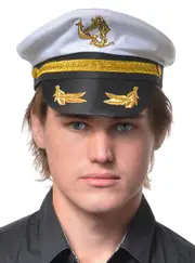 Sea Captain White and Black Costume Hat