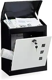 Outside mailboxes, Wall-Mounted Mail Boxes, Security Parcel Drop Box, Secure Letter Storage Lockable Box with 2 Keys, for Walls/Gates/Garages