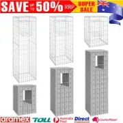 Garden Outdoor Gabion Cage Basket Post with cover Iron Patio Barrier Landscape